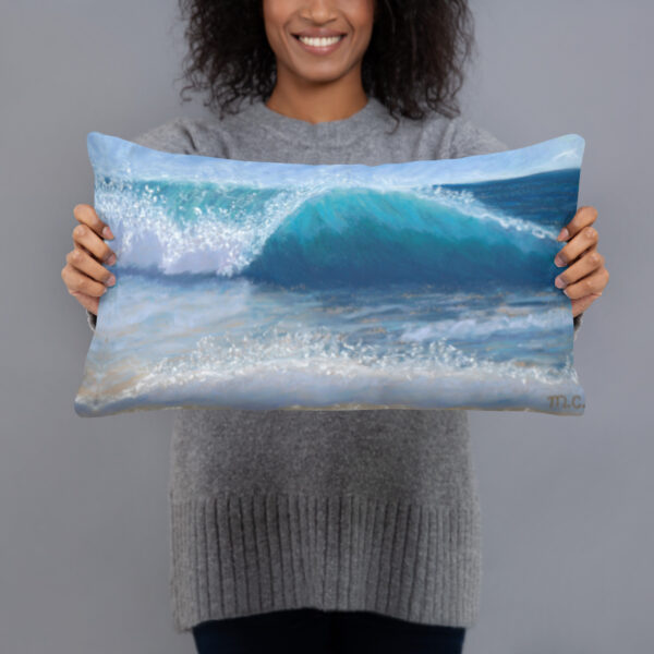 Wave of Comfort Pastel Painting Pillow