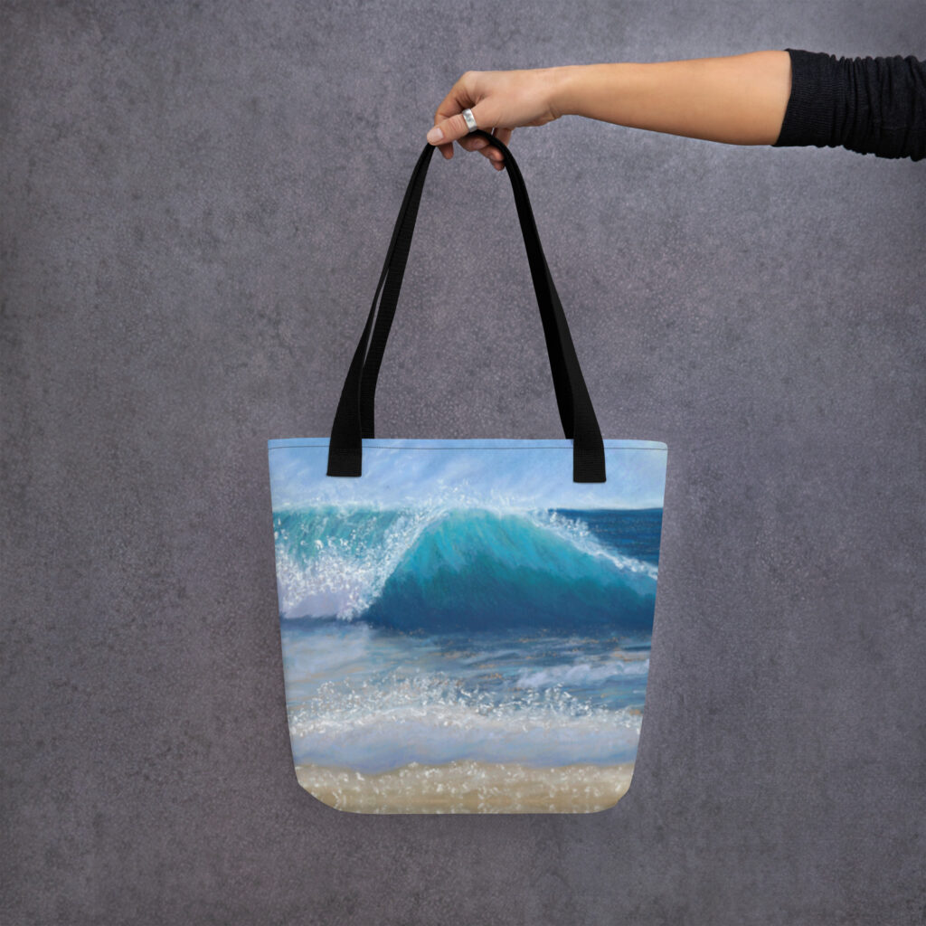 Wave of Comfort Pastel Painting Tote Bag