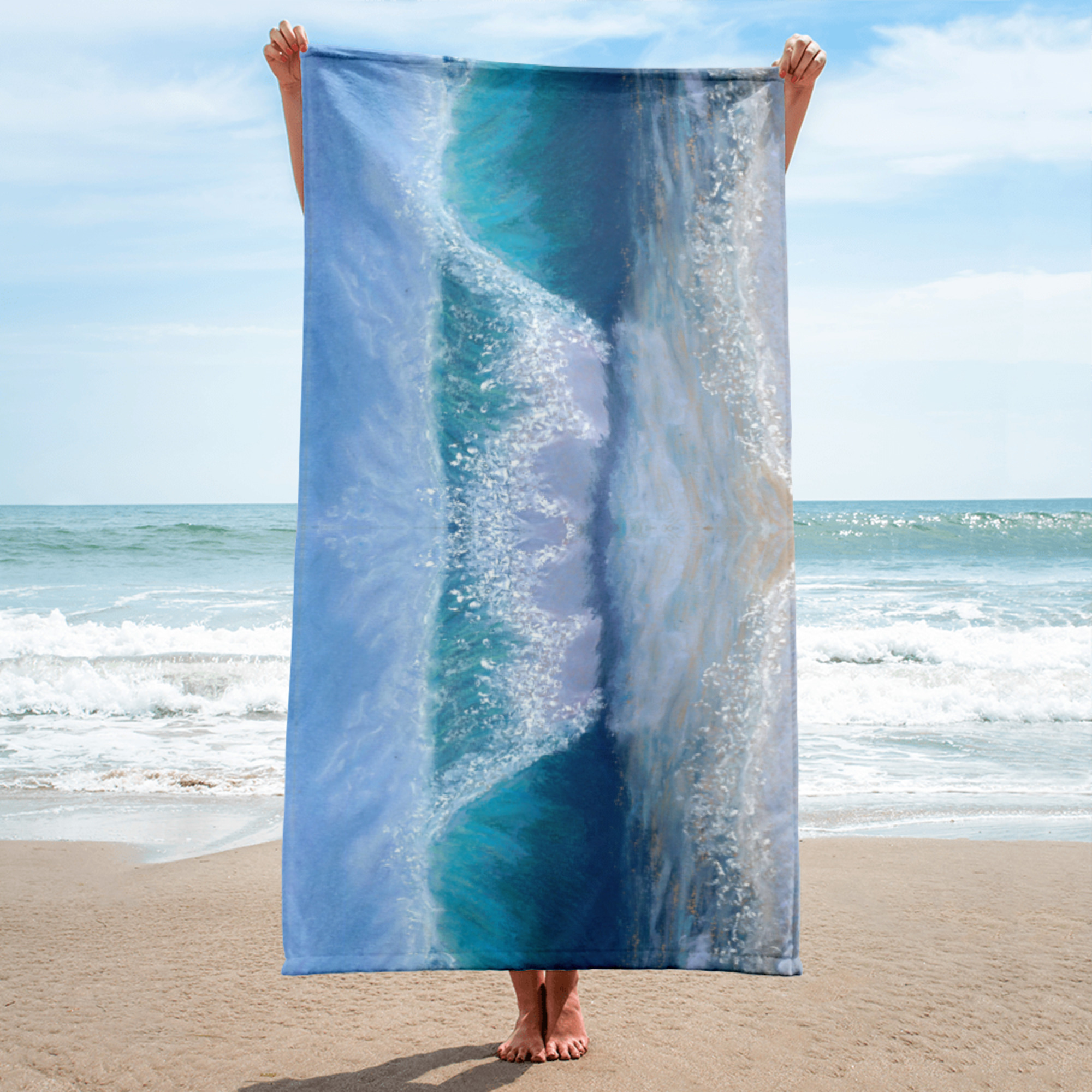Wave of Comfort Pastel Painting Towel - Image 2