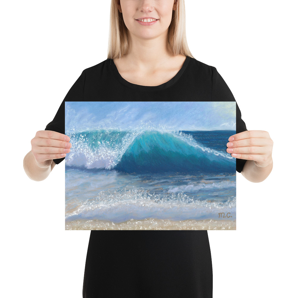 Wave of Comfort Pastel Painting Poster