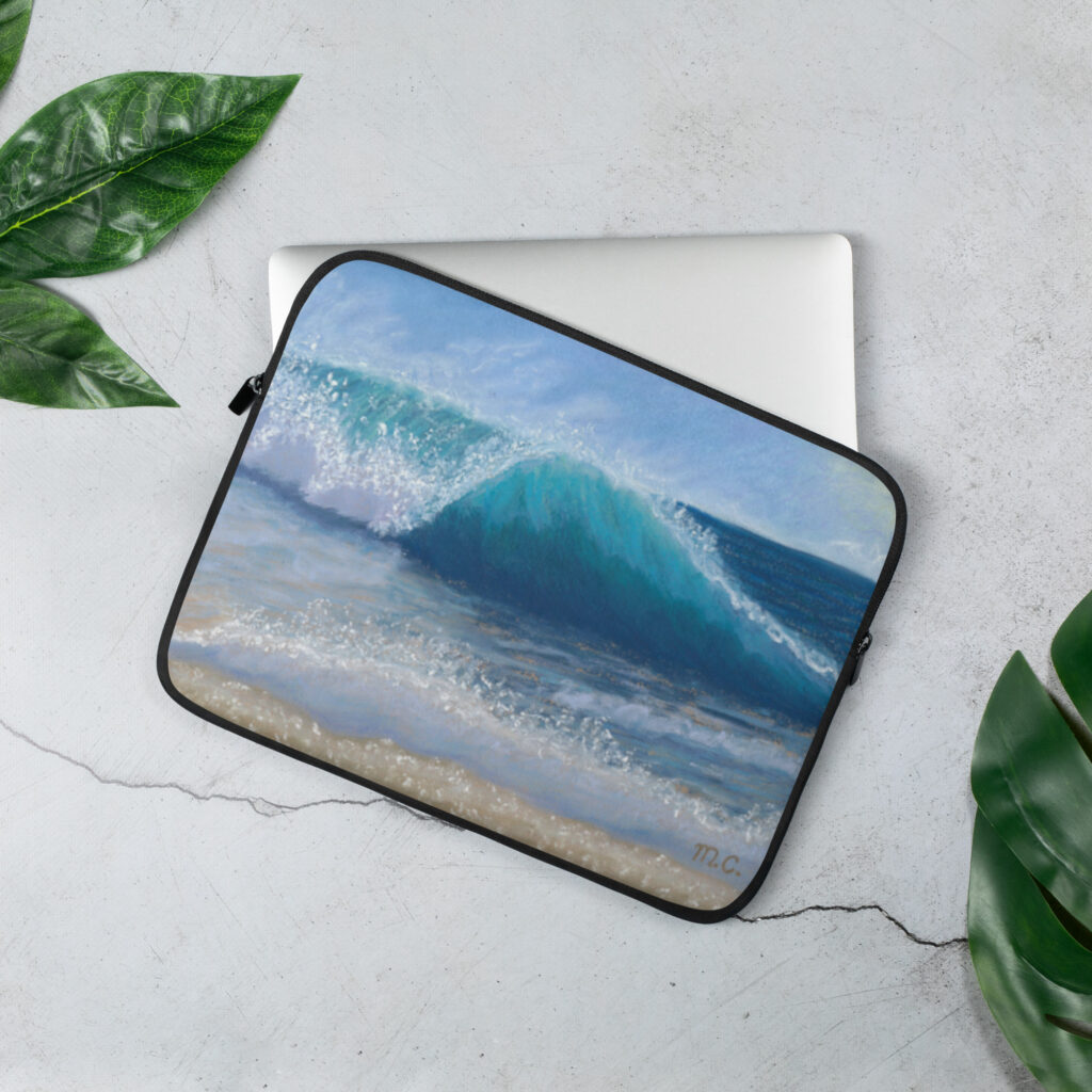 Wave of Comfort Pastel Painting Laptop Sleeve