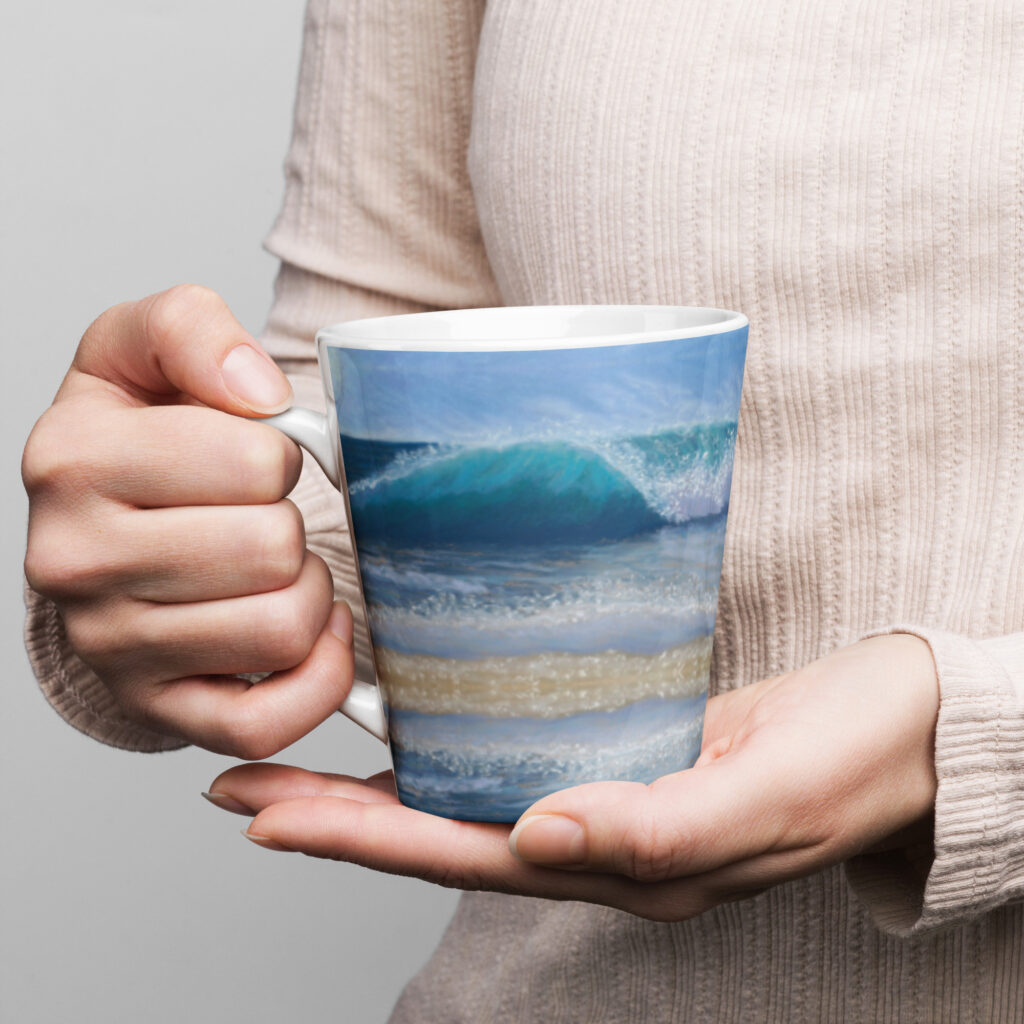 Wave of Comfort Pastel Painting Latte mug